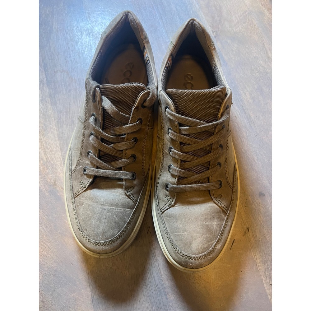 ECCO Mens Sneakers Leather Lace‎ Up Taupe Size 43